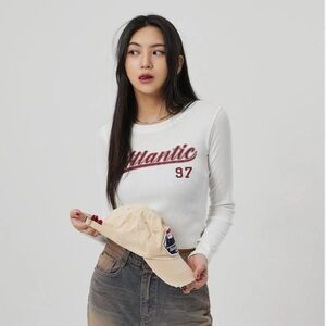 Korean White Long Sleeve Top